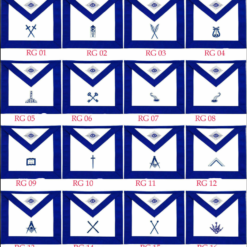 Masonic Regalia Blue Lodge Officers Aprons Machine Embroidered- Set of 16 Aprons