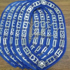 MASONIC REGALIA BLUE LODGE OFFICER SILVER METAL CHAIN COLLARS 5 PCS BEST QUALITY