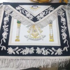 MASONIC REGALIA PAST MASTER APRON NAVY BLUE VELVET HAND MADE BEST QUALITY