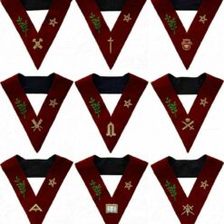 MASONIC SCOTTISH RITE 14TH DEGREE LODGE OF PERFECTION OFFICER COLLARS SET OF 9