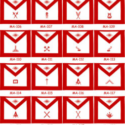 MASONIC SCOTTISH RITE OFFICER APRONS EMBROIDERED - SET OF 12