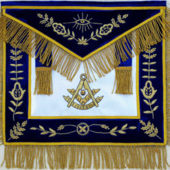 MASONIC PAST MASTER APRON BLUE HAND EMBROIDERED BULLION VINE WORK BEST QUALITY
