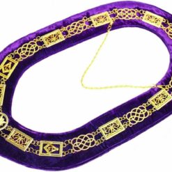 Masonic Regalia GRAND LODGE Metal Chain Collar PURPLE Backing BEST QUALITY