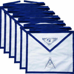 MASONIC REGALIA COTTON DUCK CLOTH PAST MASTER APRONS PRINTED SET OF 6 NEW