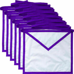 MASONIC REGALIA COUNCIL RSM WHITE COTTON DUCK CLOTH APRONS - PACK OF 6 NEW