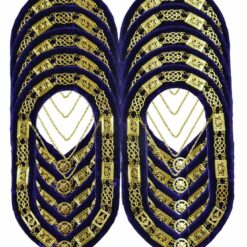 MASONIC GRAND LODGE CHAIN COLLAR PURPLE VELVET BACKING LOT OF 10