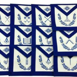Masonic Regalia Blue Lodge Officers Aprons Machine Embroidered Set of 12 Aprons