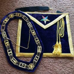 OES WORTHY PATRON MATRON MASONIC APRON AND CHAIN COLLAR, EASTERN STAR APRON