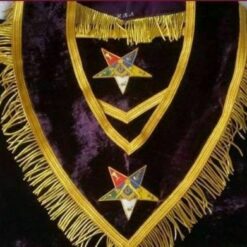 MASONIC OES HAND EMBROIDER WORTHY PATRON/MATRON APRON AND COLLAR SET PURPLE