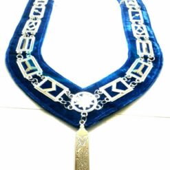 MASONIC BLUE LODGE OFFICER CHAIN COLLAR WITH JUNIOR WARDEN OFFICER JEWEL